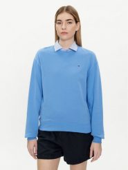 Tommy Hilfiger Bluza Flag WW0WW41246 Niebieski Regular Fit. Niebieskie bluzy bez kaptura damskie Tommy Hilfiger, m, z bawełny. Za 239.99 zł.