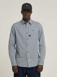G-Star Koszula - Slim fit - w kolorze niebieskim rozmiar: M. Niebieskie koszule męskie G-Star, m, bez wzorów, z bawełny, bez kołnierzyka, bez ramiączek. Za 215.21 zł.