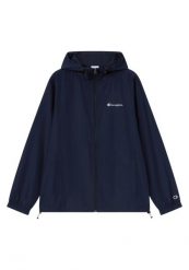Kurtka męska Champion Windbreaker, wodoodporna, z kapturem. Niebieskie kurtki męskie CHAMPION, m, bez wzorów, z materiału, klasyczne, z kapturem. Za 148.99 zł.