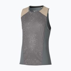 Koszulka do biegania męska Mizuno Active DryAeroFlow Graphic Tank Top. Szare t-shirty sportowe męskie Mizuno, m, z materiału, bez ramiączek, do biegania. Za 229.99 zł.