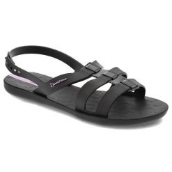 Czarne Sandały Ipanema Modne Obuwie Damskie. Czarne sandały damskie Ipanema, bez wzorów, z materiału, bez obcasa. Za 129.00 zł.