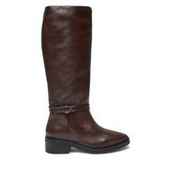 Kozaki Calvin Klein. Brązowe kozaki damskie CALVIN KLEIN, bez obcasa, na płaskiej podeszwie. Za 1,199.00 zł.