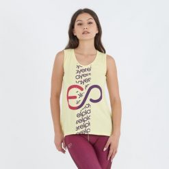Top treningowy BUBLE z bawełny damski. Żółte topy damskie ELPLAYER, bez wzorów, z bawełny, bez ramiączek. Za 43.00 zł.