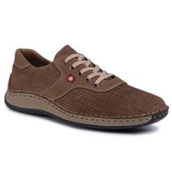 Półbuty Rieker. Brązowe półbuty męskie Rieker, bez zapięcia. Za 169.99 zł.