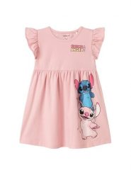 NAME IT Sukienka codzienna 13242968 Różowy Regular Fit. Czerwone sukienki dziewczęce Name it, bez wzorów, z bawełny, bez ramiączek. Za 69.99 zł.