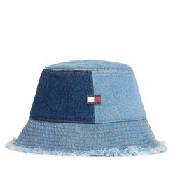 Kapelusz Tommy Jeans. Niebieskie kapelusze damskie Tommy Jeans, bez wzorów, z jeansu. Za 229.99 zł.