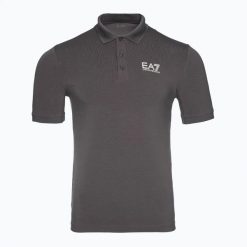 Koszulka męska EA7 Emporio Armani Train Visibility Polo. Szare koszulki polo męskie EA7 Emporio Armani, m, bez wzorów, z bawełny, bez ramiączek. Za 359.99 zł.