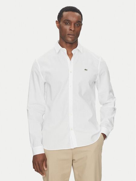 Lacoste Koszula CH5620 Biały Slim Fit. Białe koszule męskie Lacoste, m, bez wzorów, z bawełny, bez kołnierzyka, bez ramiączek. Za 333.99 zł.