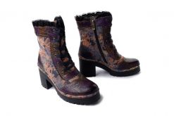 LAURA VITA 0006287 Monao 14 violet, botki/trzewiki damskie. Botki damskie Laura Vita, na zimę, z polaru, bez obcasa, na obcasie, bez zapięcia. Za 524.90 zł.