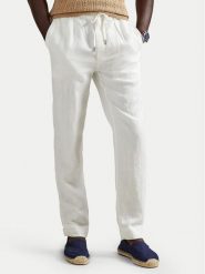 Polo Ralph Lauren Spodnie materiałowe 710940611008 Biały Tapered Fit. Białe spodnie materiałowe męskie Polo Ralph Lauren, bez wzorów, ze lnu. Za 1,299.00 zł.