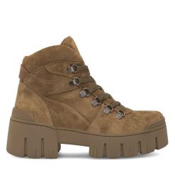 Botki Badura. Brązowe botki damskie Badura, bez obcasa, na płaskiej podeszwie, bez zapięcia. Za 429.99 zł.