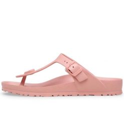 Klapki Birkenstock Gizeh Eva Damskie. Czerwone klapki damskie Birkenstock, bez wzorów, z materiału, bez obcasa. Za 179.00 zł.