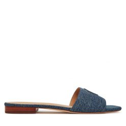 Klapki LAUREN RALPH LAUREN. Niebieskie klapki damskie Lauren Ralph Lauren, bez wzorów, bez obcasa. Za 389.99 zł.