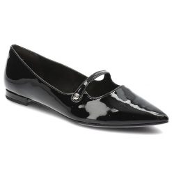 Czarne Eleganckie Baleriny Lakierowane Obuwie Damskie. Czarne baleriny damskie Tamaris, bez wzorów, z lakierowanej skóry, bez obcasa. Za 249.00 zł.