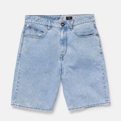Szorty Volcom Billow Denim Blue. Niebieskie szorty męskie Volcom, bez wzorów, z denimu, sportowe. Za 380.66 zł.