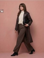 Spodnie wide leg w paski z domieszką wiskozy - brązowy. Brązowe spodnie materiałowe damskie Sinsay, bez wzorów, z wiskozy. Za 49.99 zł.