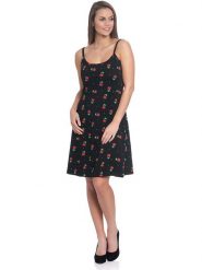 Pussy Deluxe Sukienka "Sweet Cherry" w kolorze czarnym rozmiar: S. Czarne sukienki damskie Pussy Deluxe, s, bez wzorów, bez kołnierzyka, bez ramiączek, midi. Za 83.22 zł.