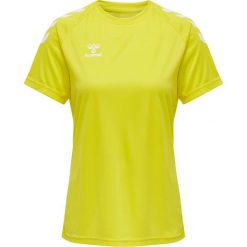 Koszulka damska Hummel Core Poly. Żółte bluzki damskie HUMMEL, xs, bez wzorów, sportowe, bez kołnierzyka, bez ramiączek. Za 147.00 zł.