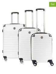 Geographical Norway 3-częściowy zestaw "Shock" w kolorze białym rozmiar: onesize. Białe walizki Geographical Norway, bez wzorów, z materiału. Za 347.99 zł.