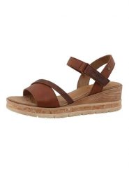 MUSTANG SHOES Sandały "Ileana" w kolorze jasnobrązowym rozmiar: 39. Brązowe sandały damskie MUSTANG SHOES, bez wzorów, bez obcasa, na koturnie. Za 201.55 zł.