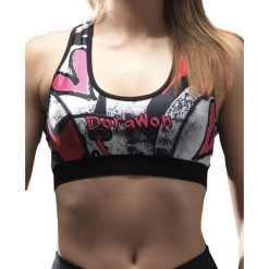 Biustonosz push-up dla kobiet Dorawon Graffiti. Czerwone biustonosze sportowe damskie DORAWON, bez wzorów. Za 350.00 zł.