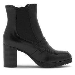 Botki Sergio Bardi. Czarne botki damskie Sergio Bardi, bez obcasa, na słupku, bez zapięcia. Za 189.99 zł.