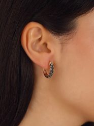 Nakkash Pozłacane kolczyki-kreole z cyrkoniami rozmiar: onesize. Żółte kolczyki damskie Nakkash, z cyrkonią, pozłacane. Za 61.17 zł.