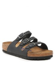 Birkenstock Klapki Florida 1011445 Czarny. Czarne klapki damskie Birkenstock, bez wzorów, ze skóry, bez obcasa. Za 389.99 zł.