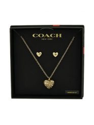 Coach Zestaw naszyjnik i kolczyki 37541359 Złoty. Żółte naszyjniki damskie Coach, metalowe. Za 599.99 zł.