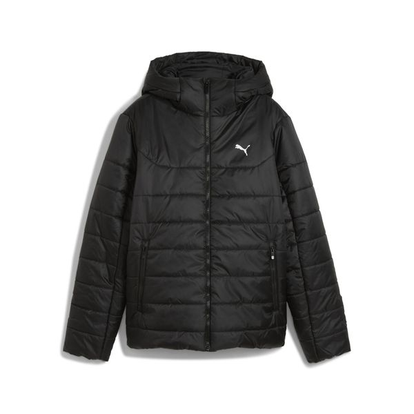 Damska kurtka wyścielana Essentials z kapturem PUMA. Czarne kurtki damskie Puma, bez wzorów, z kapturem. Za 399.00 zł.
