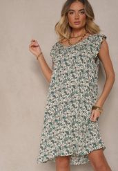 Zielona Sukienka z Bawełny o Rozkloszowanym Kroju w Print Paisley Islio. Zielone sukienki damskie Renee, do pracy, na lato, l, bez wzorów, z bawełny, biznesowe, bez kołnierzyka, bez ramiączek, midi, proste. W wyprzedaży za 39.99 zł.