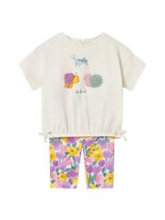 Mayoral Komplet t-shirt i legginsy 1753 Kolorowy Regular Fit. Koszulki dziewczęce Mayoral, m, bez wzorów, z bawełny, bez ramiączek. Za 129.99 zł.