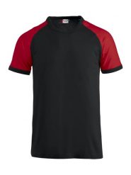 Clique Raglan-T dwukolorowa koszulka z bawełny czesanej – black/red. Czarne t-shirty damskie CLIQUE, s, bez wzorów, z bawełny, bez kołnierzyka. Za 98.02 zł.