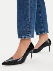 MEXX Szpilki EO-WS1313-01 Czarny. Czarne szpilki Mexx, bez wzorów, ze skóry, bez obcasa. Za 329.99 zł.