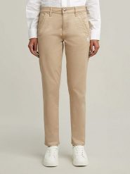 G-Star Spodnie chino "Kate" - Boyfriend fit - w kolorze beżowym rozmiar: W30. Brązowe spodnie materiałowe damskie G-Star, bez wzorów, retro. Za 158.47 zł.