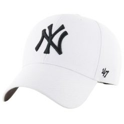 Czapka z daszkiem męska MLB New York Yankees Cap. Białe czapki męskie 47 Brand, bez wzorów, z wełny, sportowe. Za 119.99 zł.