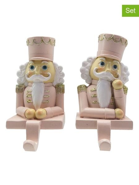 Clayre & Eef Uchwyty (2 szt.) w kolorze jasnoróżowym na skarpety świąteczne rozmiar: onesize. Różowe skarpetki damskie Clayre & Eef, bez wzorów, z materiału. Za 139.54 zł.