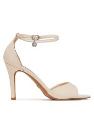 Nine West Sandały S4S16766 Beżowy. Brązowe sandały damskie Nine West, bez wzorów, z materiału, bez obcasa, na szpilce. Za 229.99 zł.