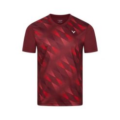 Koszulka sportowa unisex VICTOR T-43102 D. Czerwone bluzki sportowe damskie VICTOR, xl, bez wzorów, bez ramiączek. Za 129.99 zł.