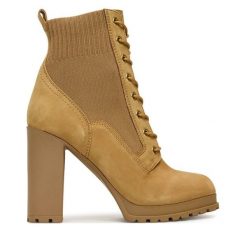 Botki Aldo. Brązowe botki damskie Aldo, bez obcasa, na słupku, bez zapięcia. Za 529.99 zł.