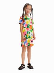 Desigual Sukienka codzienna 23SGVK14 Kolorowy Regular Fit. Sukienki dziewczęce Desigual, bez wzorów, z bawełny, bez ramiączek. Za 269.99 zł.