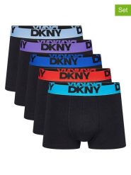 DKNY Bokserki (5 par) w kolorze czarnym rozmiar: M. Czarne bokserki męskie DKNY, bez wzorów. Za 113.63 zł.