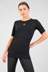 Oddychająca Koszulka Z Krótkim Rękawem Ultra. Czarne topy sportowe damskie NESSI SPORTSWEAR, na zimę, l, bez wzorów, z dzianiny, bez ramiączek. Za 299.00 zł.