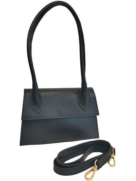 ORE10 Skórzana torebka w kolorze czarnym - 26 x 13 x 7 cm rozmiar: onesize. Czarne torebki klasyczne damskie ORE10, bez wzorów, z materiału, bez dodatków. Za 244.22 zł.