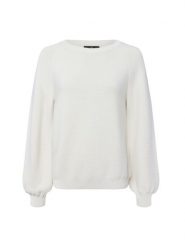 Monari Sweter damski z dzianiny Kobiety Bawełna biały jednolity, 46. Białe swetry klasyczne damskie Monari, z bawełny, bez kołnierzyka. Za 399.95 zł.