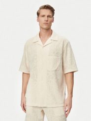 Guess Koszula F6GP05 KG362 Kremowy Regular Fit. Białe koszule męskie Guess, m, z aplikacjami, z bawełny, bez kołnierzyka, bez ramiączek. Za 299.99 zł.