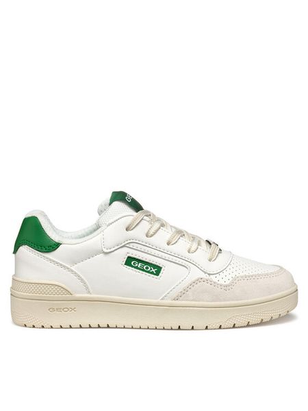 Geox Sneakersy J Washiba J55LQD 5422 C0547 M Biały. Białe buty sportowe chłopięce Geox, bez wzorów, ze skóry, bez zapięcia. Za 269.99 zł.