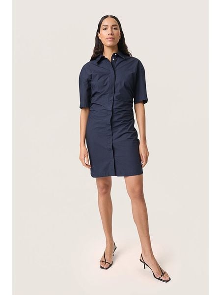 Soaked in Luxury Sukienka w kolorze granatowym rozmiar: XL. Niebieskie sukienki damskie Soaked in Luxury, xl, bez wzorów, z bawełny, bez kołnierzyka, bez ramiączek, mini. Za 130.99 zł.