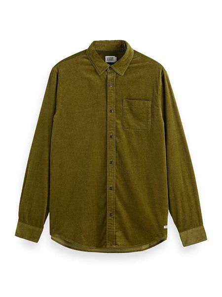 Scotch & Soda Koszula sztruksowa w kolorze oliwkowym rozmiar: XL. Zielone koszule męskie Scotch & Soda, xl, bez wzorów, z bawełny, bez kołnierzyka, bez ramiączek. Za 174.84 zł.