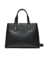 Calvin Klein Torebka Ck Plaque Small Tote K60K612781 Czarny. Czarne torebki klasyczne damskie CALVIN KLEIN, bez wzorów, ze skóry, bez dodatków. Za 349.99 zł.